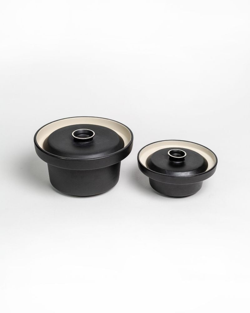 Medium & Large Eclipse Serving Bowl Main Course Serving Set Matt Black (2 Pieces)