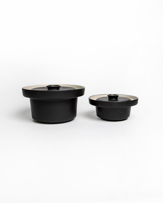 Medium & Large Eclipse Serving Bowl Main Course Serving Set Matt Black (2 Pieces)