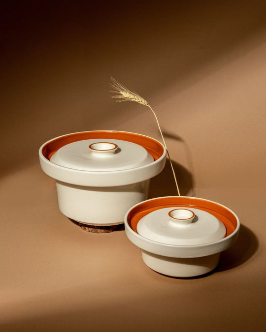 Medium & Large Eclipse Serving Bowl Main Course Serving Set Warm Brown (2 Pieces)