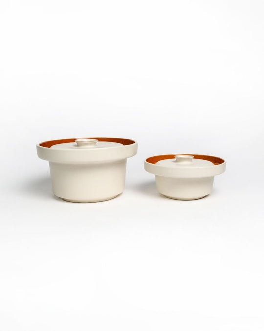 Medium & Large Eclipse Serving Bowl Main Course Serving Set Warm Brown (2 Pieces)