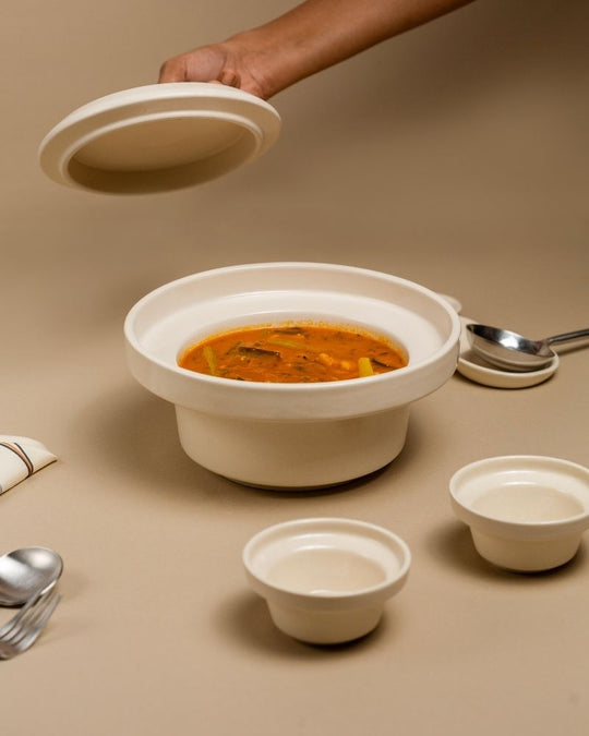 Eclipse 1150ml Medium Serving Bowl with Lid Nude