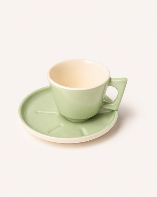 Mojo Coffee Cup and Saucer Set Tea Green (350 ml)