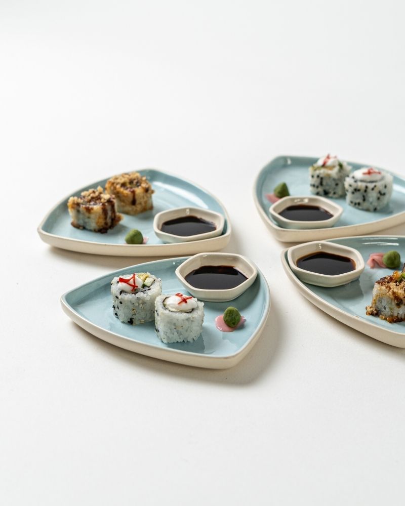 Nosh Starter Plate Set Aqua (8 Pieces)