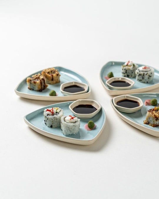 Nosh Starter Plate Set Aqua (8 Pieces)