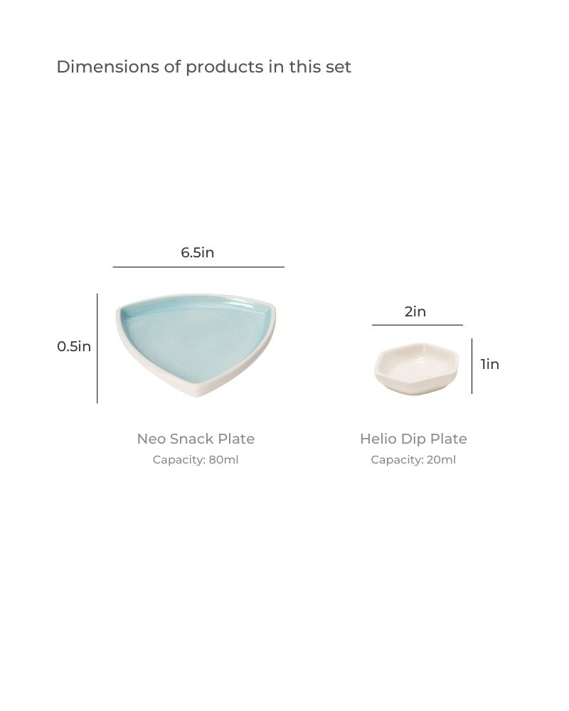 Nosh Starter Plate Set Aqua (8 Pieces)