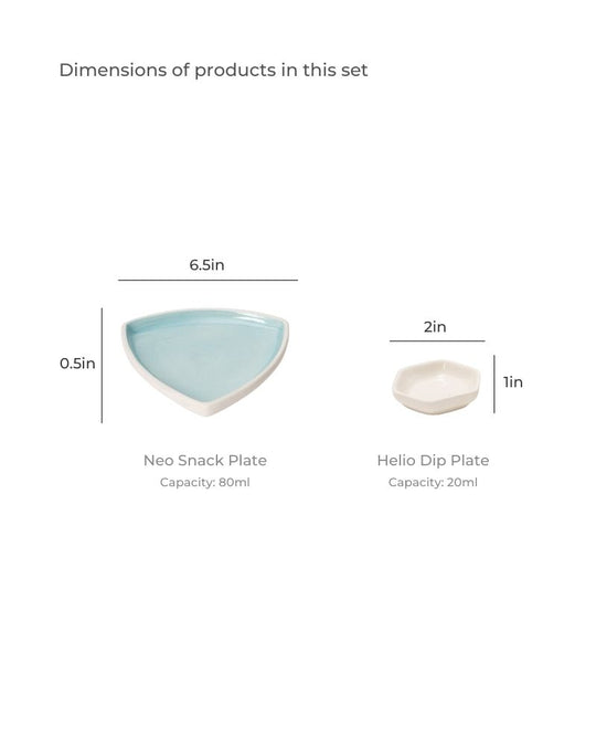 Nosh Starter Plate Set Aqua (8 Pieces)