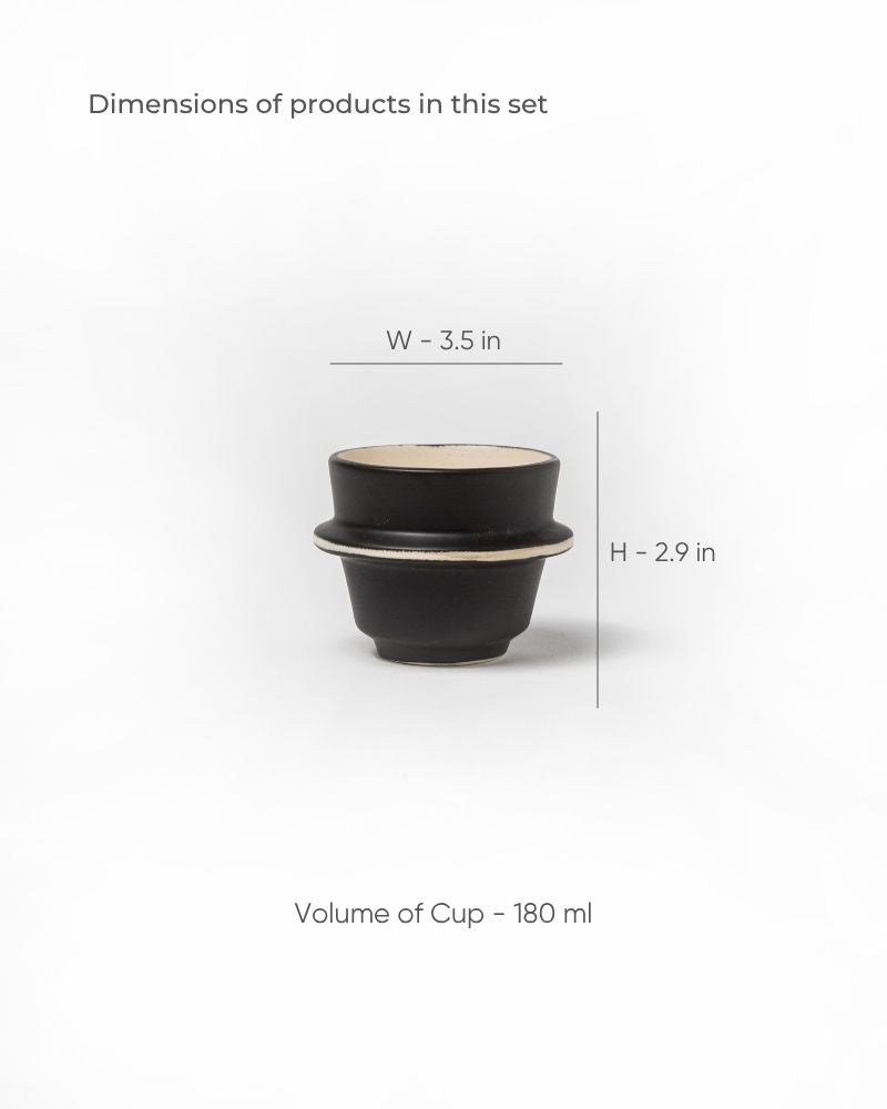 Orbit 180ml Cappuccino Cup Matt Black (Set of 2)