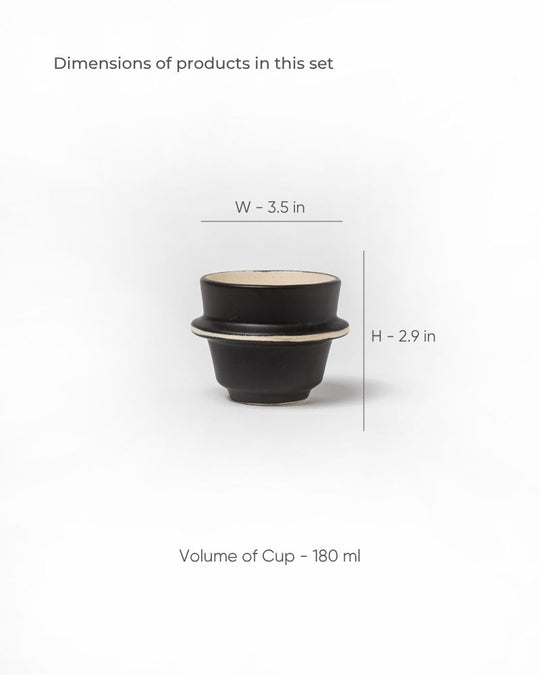 Orbit 180ml Cappuccino Cup Matt Black (Set of 2)