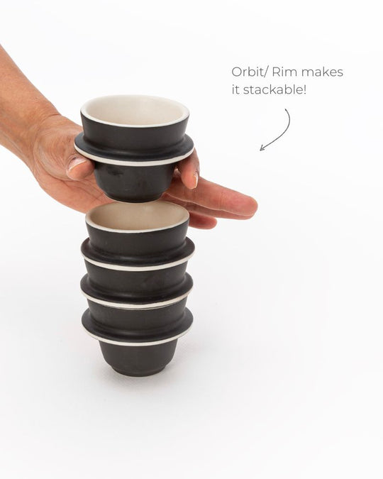 Orbit 180ml Cappuccino Cup Matt Black (Set of 2)