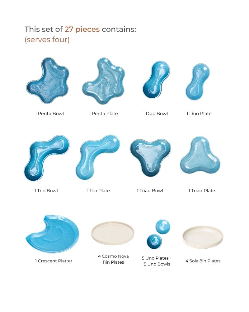 Pivot Dinner Spread Pacific Blue without Accessories (27 pieces)