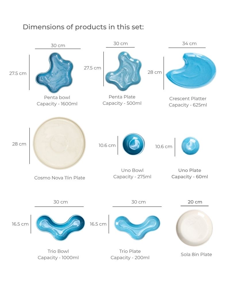 Pivot Dinner Spread Pacific Blue without Accessories (27 pieces)