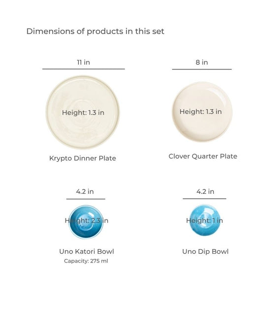 Pivot Dinner Set Pacific Blue (4 Pieces)