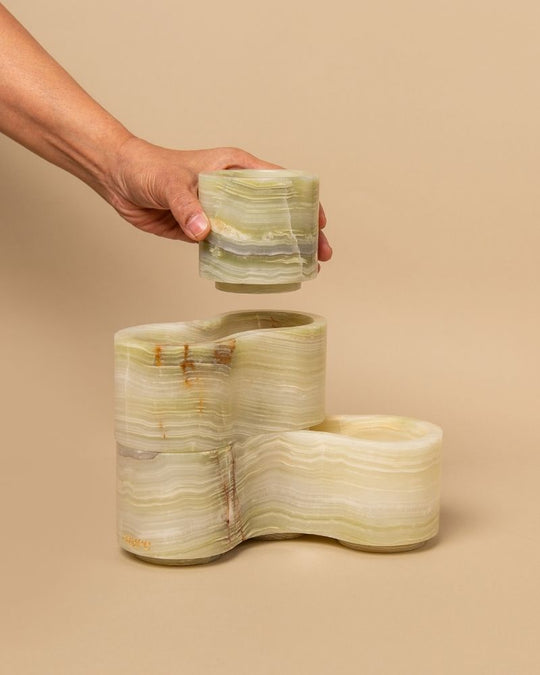 Pivot Stacking Candle Stand Onice Verde (3 Pieces)