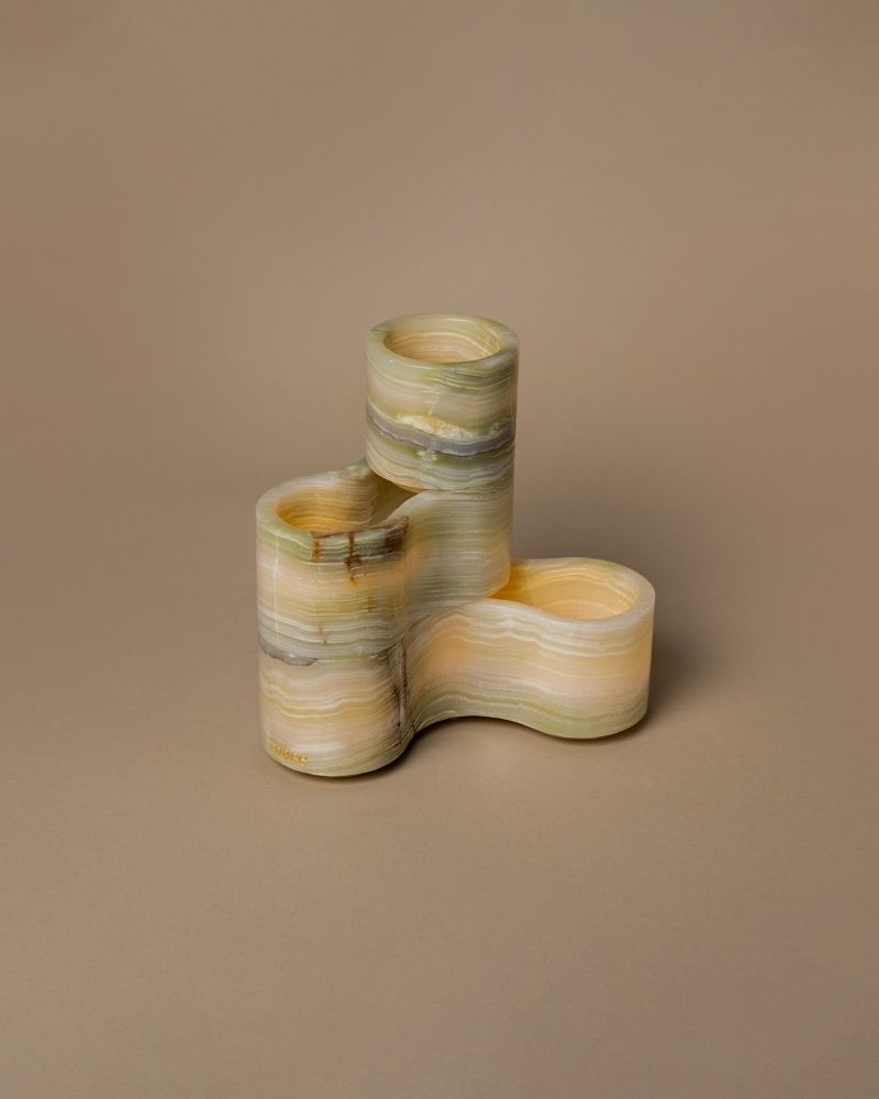 Pivot Stacking Candle Stand Onice Verde (3 Pieces)