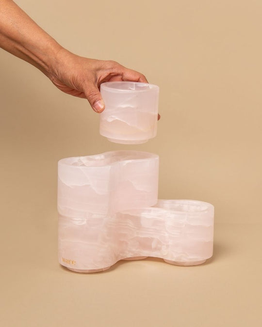 Pivot Stacking Candle Stand Pink Onyx (3 pieces)