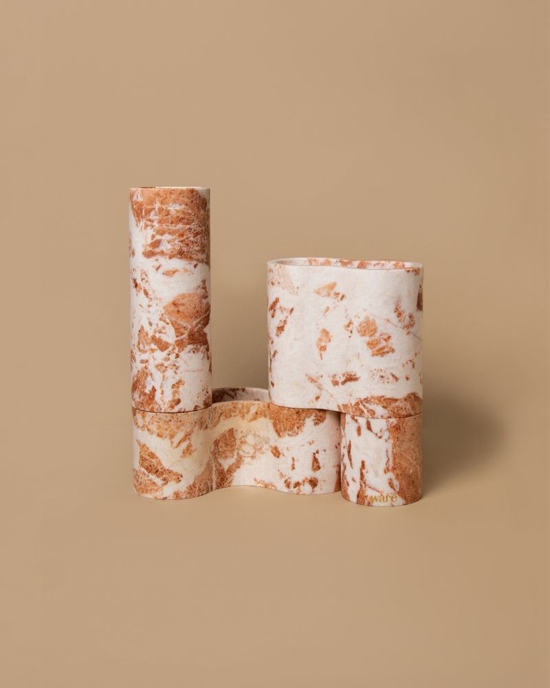 Pivot Marble Vase German Rose (4 Pieces)