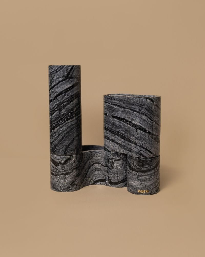 Pivot Marble Vase Jurassic Black (4 Pieces)