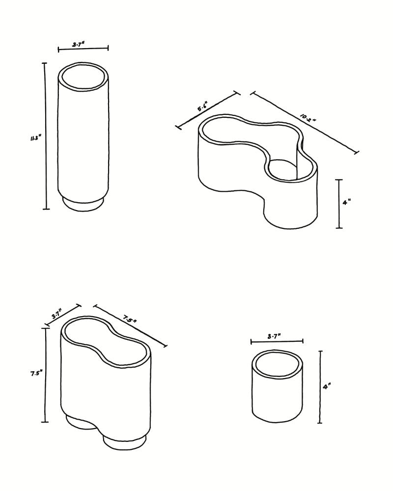 Pivot Stacking Vase German Rose (4 Pieces)