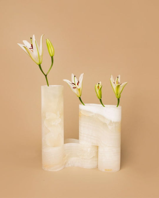 Pivot Stacking Vase White Onyx (4 Pieces)