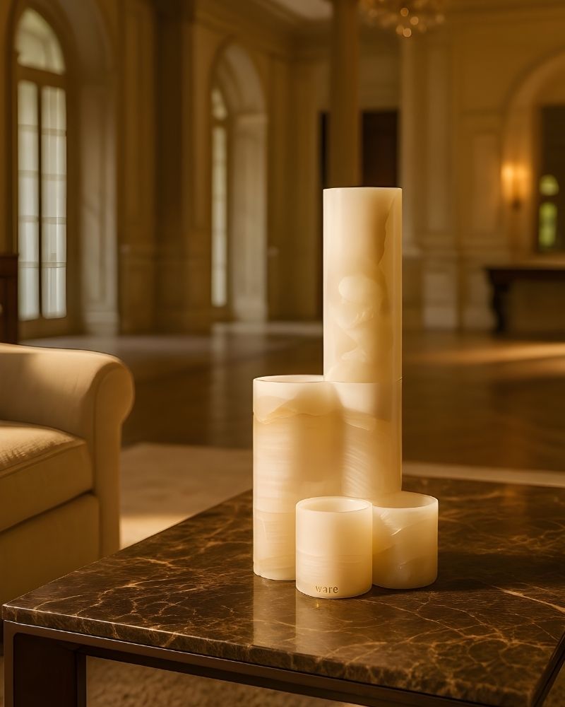 Pivot Stacking Vase White Onyx (4 Pieces)