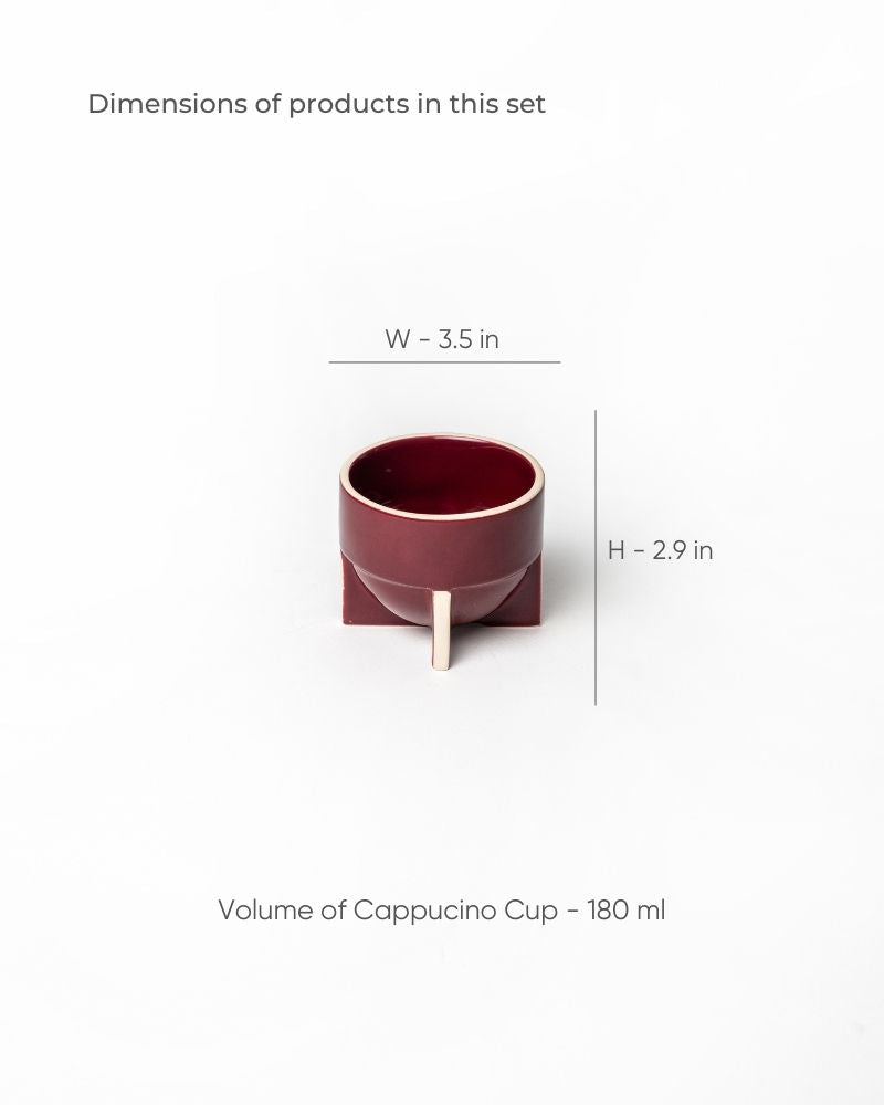 Pod 180ml Coffee Cup Gloss Maroon (Set of 2)