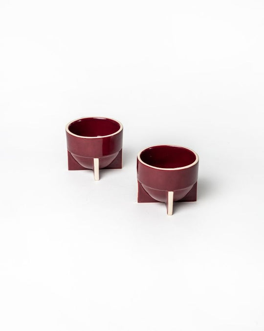 Pod 180ml Coffee Cup Gloss Maroon (Set of 2)
