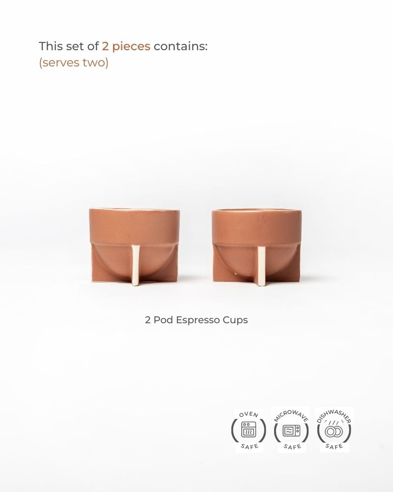 Pod 180ml Coffee Cup Matt Tan (Set of 2)