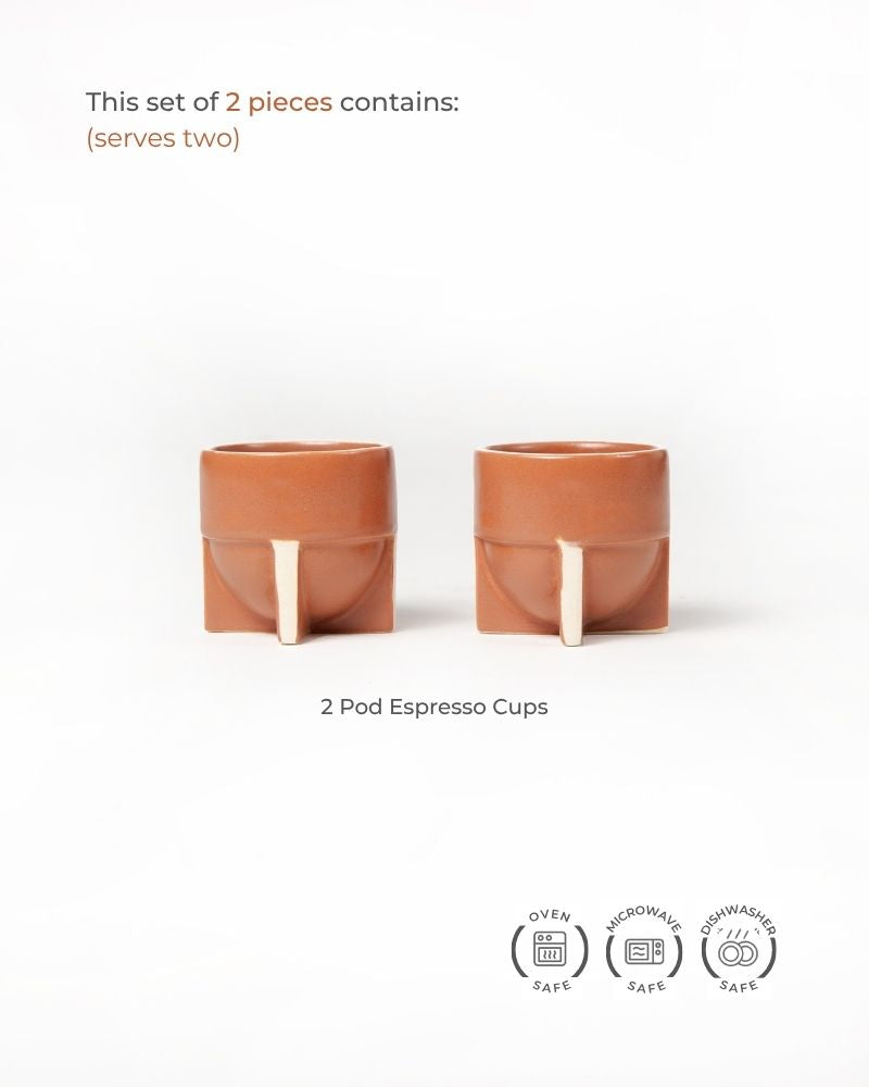 Pod 90ml Espresso Cup Matt Tan (Set of 2)