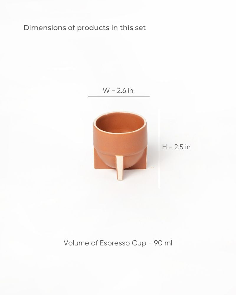 Pod 90ml Espresso Cup Matt Tan (Set of 2)
