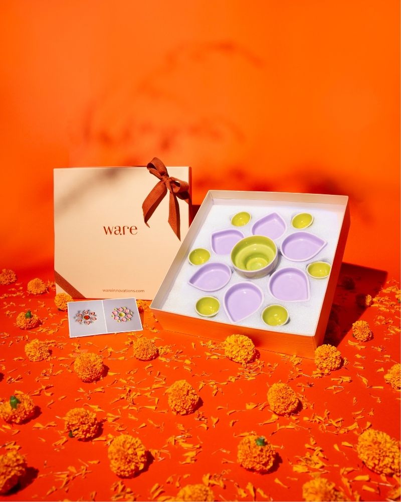 Product packaging with 'ware' branding on an orange background