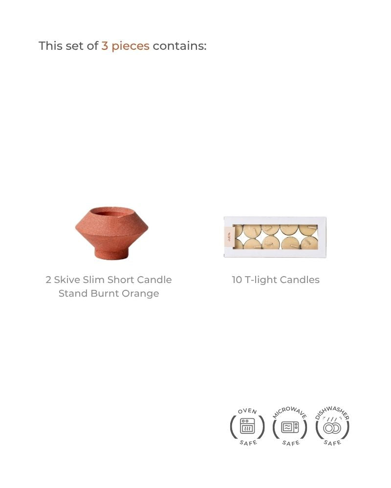 Skive Diya (Set of 2) Burnt Orange
