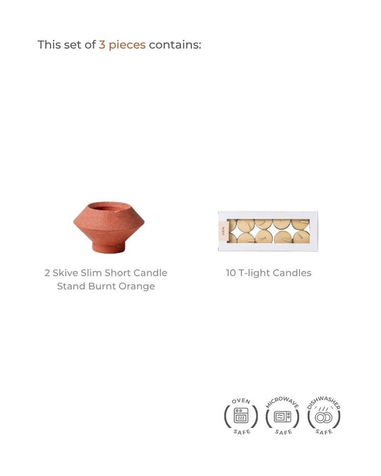Skive Diya (Set of 2) Burnt Orange