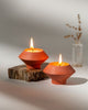 Skive Diya (Set of 2) Burnt Orange