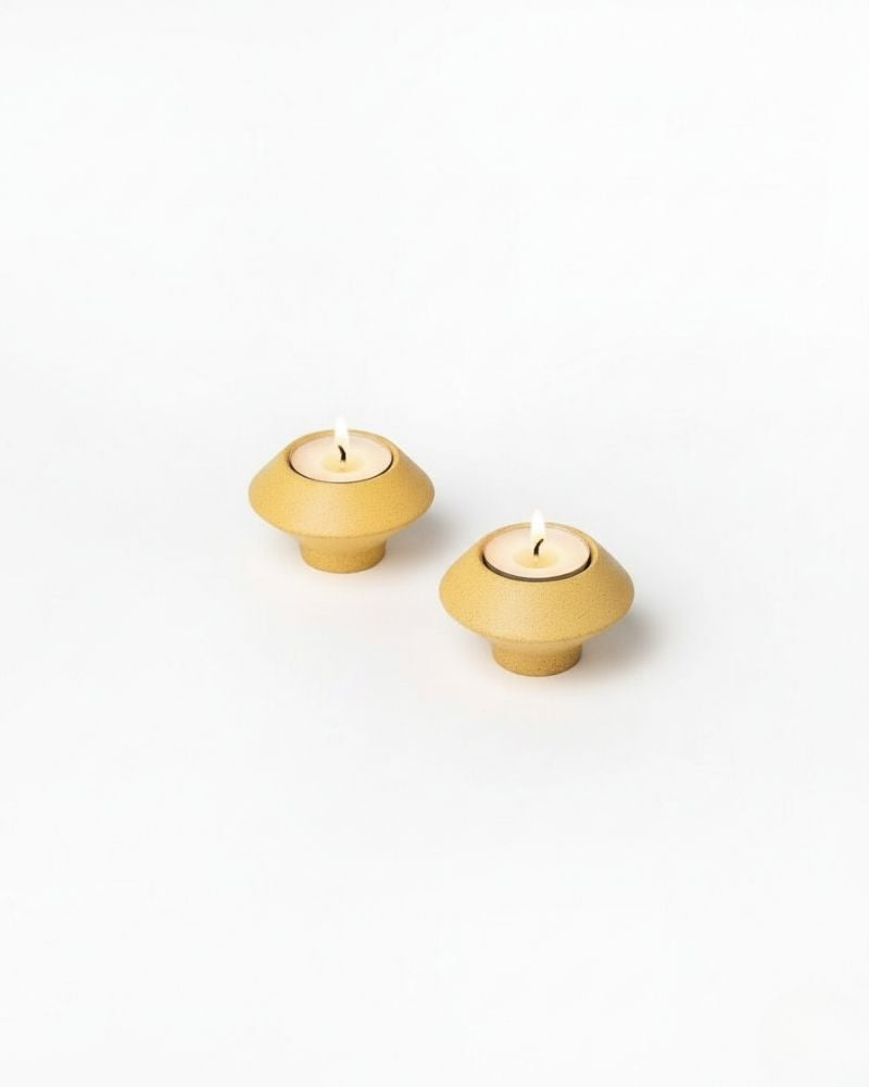 Skive Diya (Set of 2) Mustard