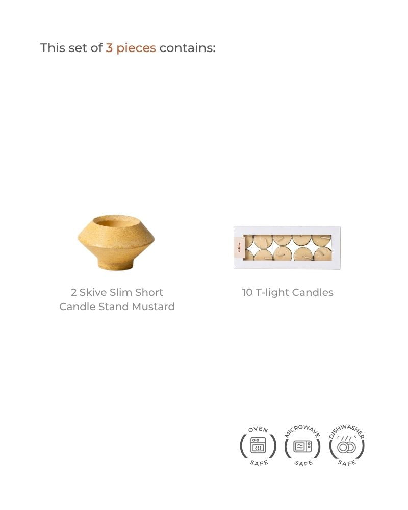 Skive Diya (Set of 2) Mustard