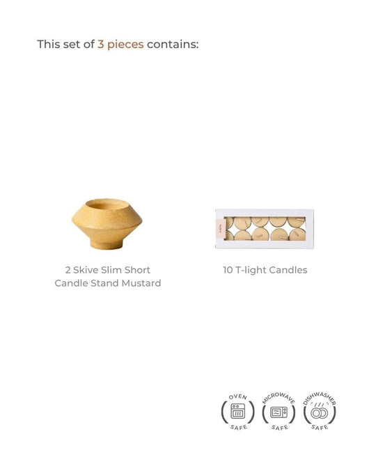 Skive Diya (Set of 2) Mustard