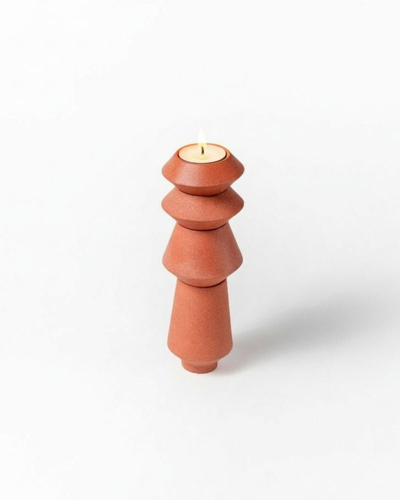 Skive Slim Candle Stand Set Burnt Orange