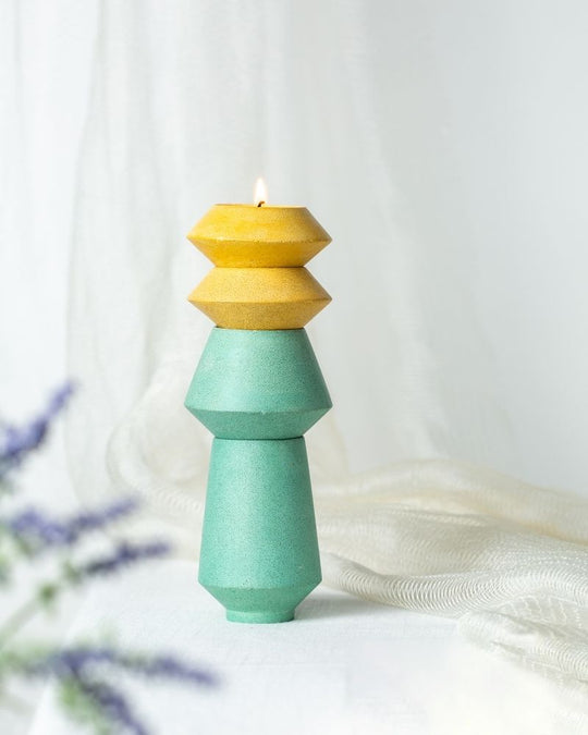 Skive Slim Candle Stand Set Mustard
