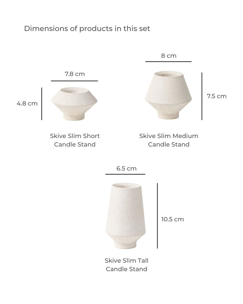 Skive Slim Candle Stand Set White