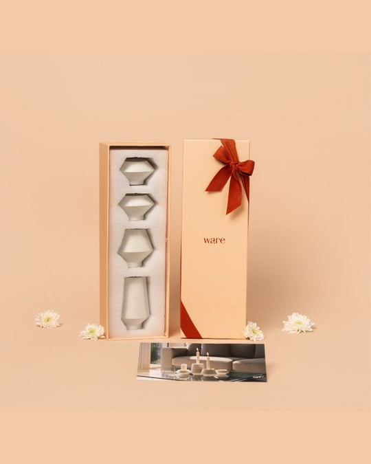 Skive Slim Candle Stand Set White