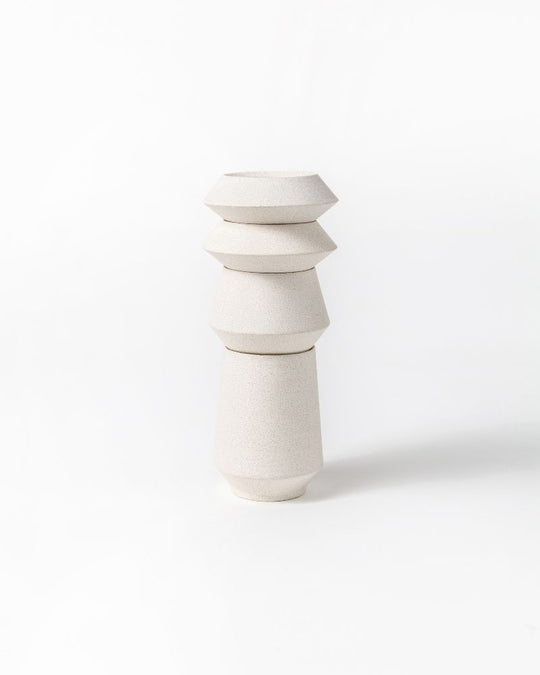 Skive Wide Candle Stand Set White