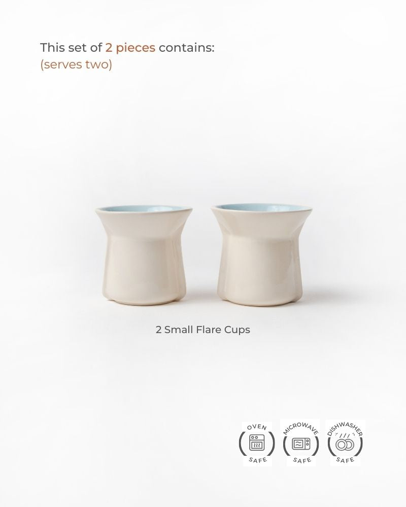 Small Flare 125ml Cup Gloss Aqua (Set of 2)