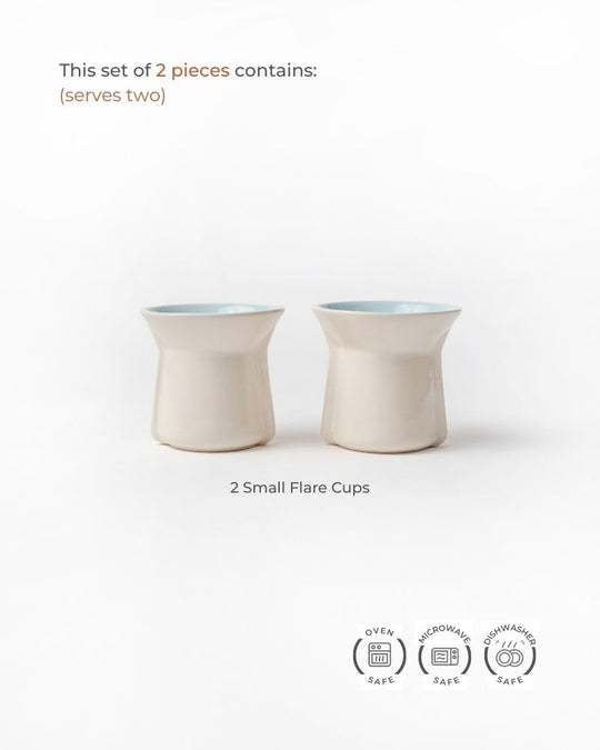 Small Flare 125ml Cup Gloss Aqua (Set of 2)