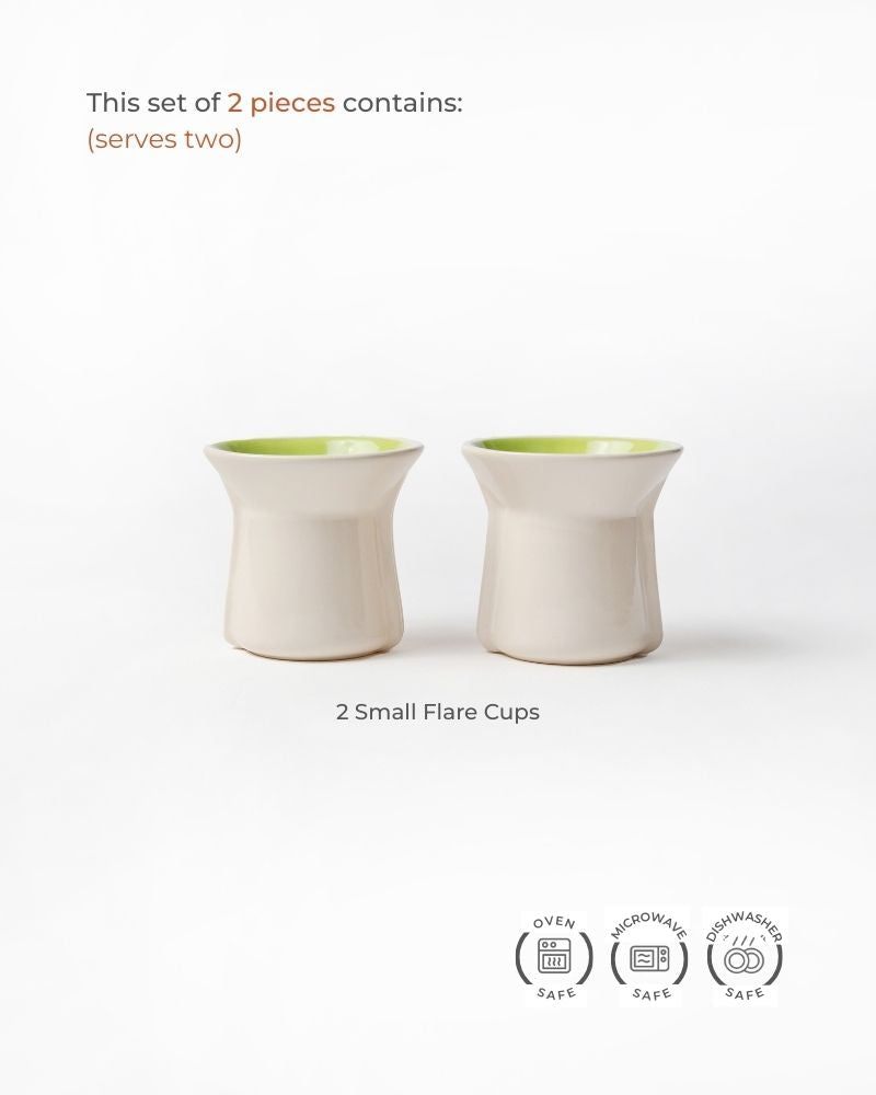 Small Flare 125ml Cup Gloss Lime Green (Set of 2)