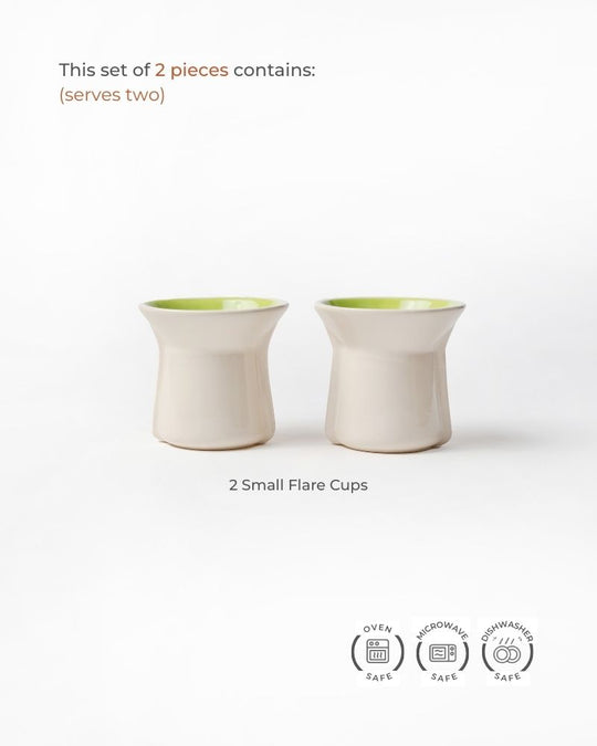 Small Flare 125ml Cup Gloss Lime Green (Set of 2)