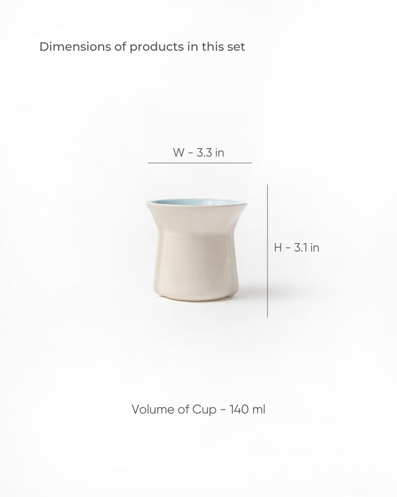 Small Flare 125ml Cup Gloss Aqua (Set of 2)