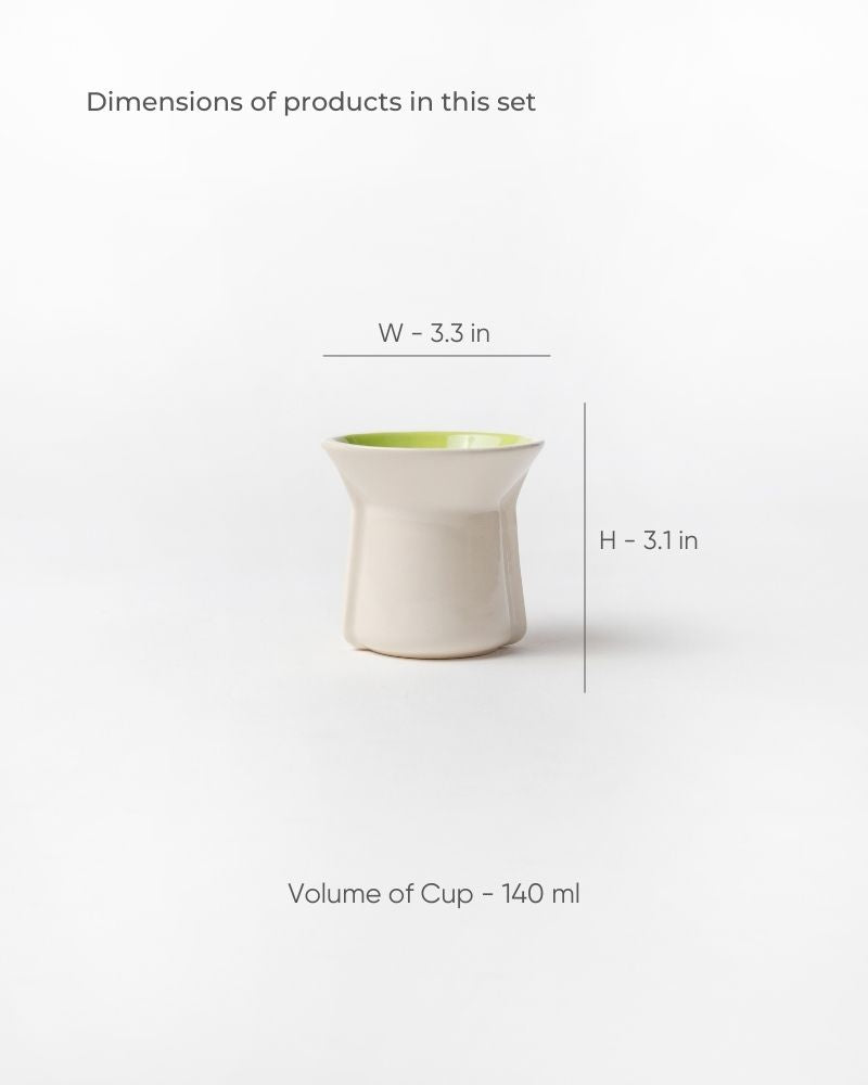 Small Flare 125ml Cup Gloss Lime Green (Set of 2)