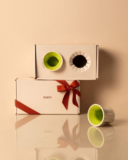 Small Flare 125ml Cup Gloss Lime Green (Set of 2) - Gift Set