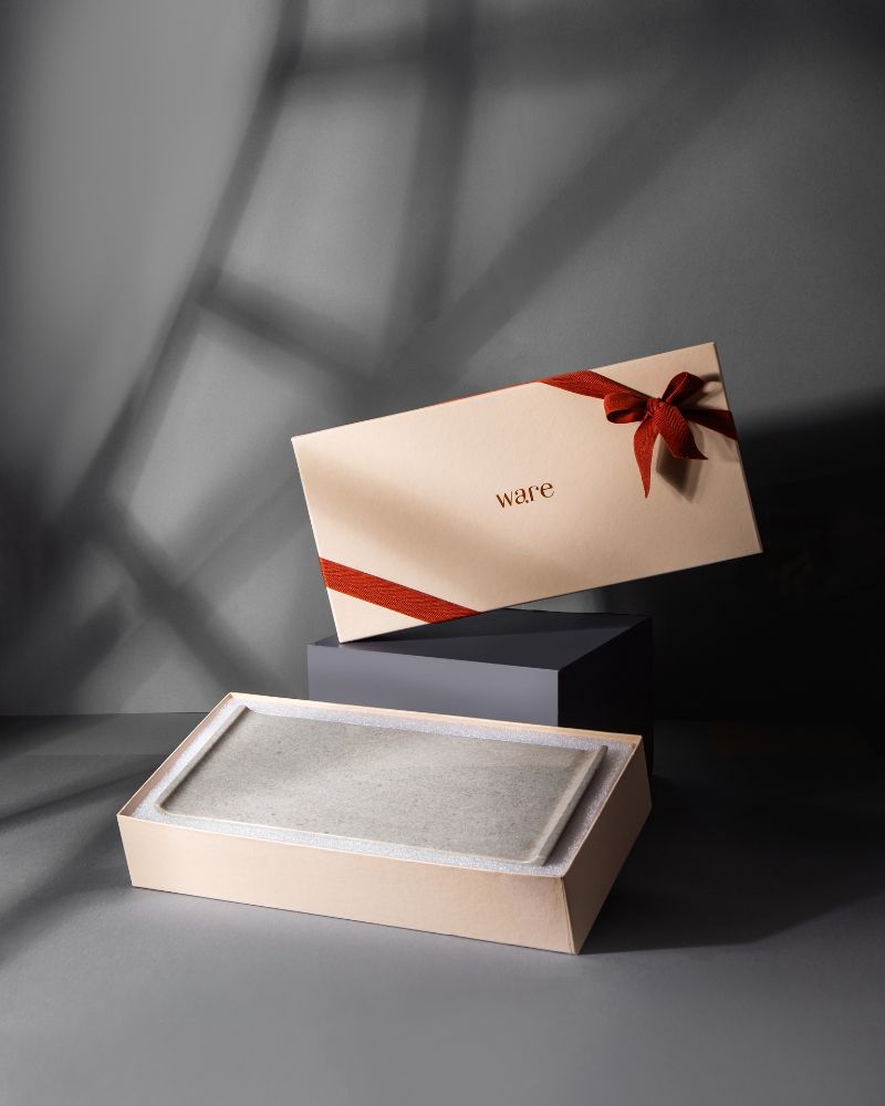 Small Lush Moon Grey Marble Tray - Gift Set
