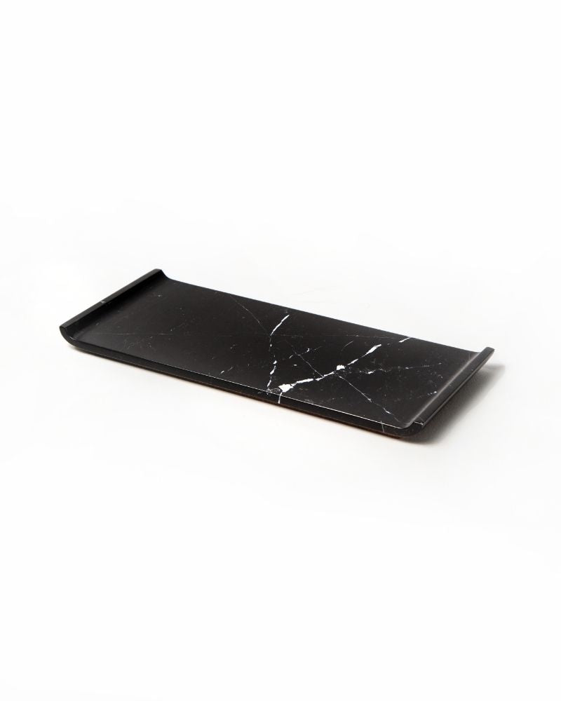 Small Lush Black Marquina Marble Tray - Gift Set